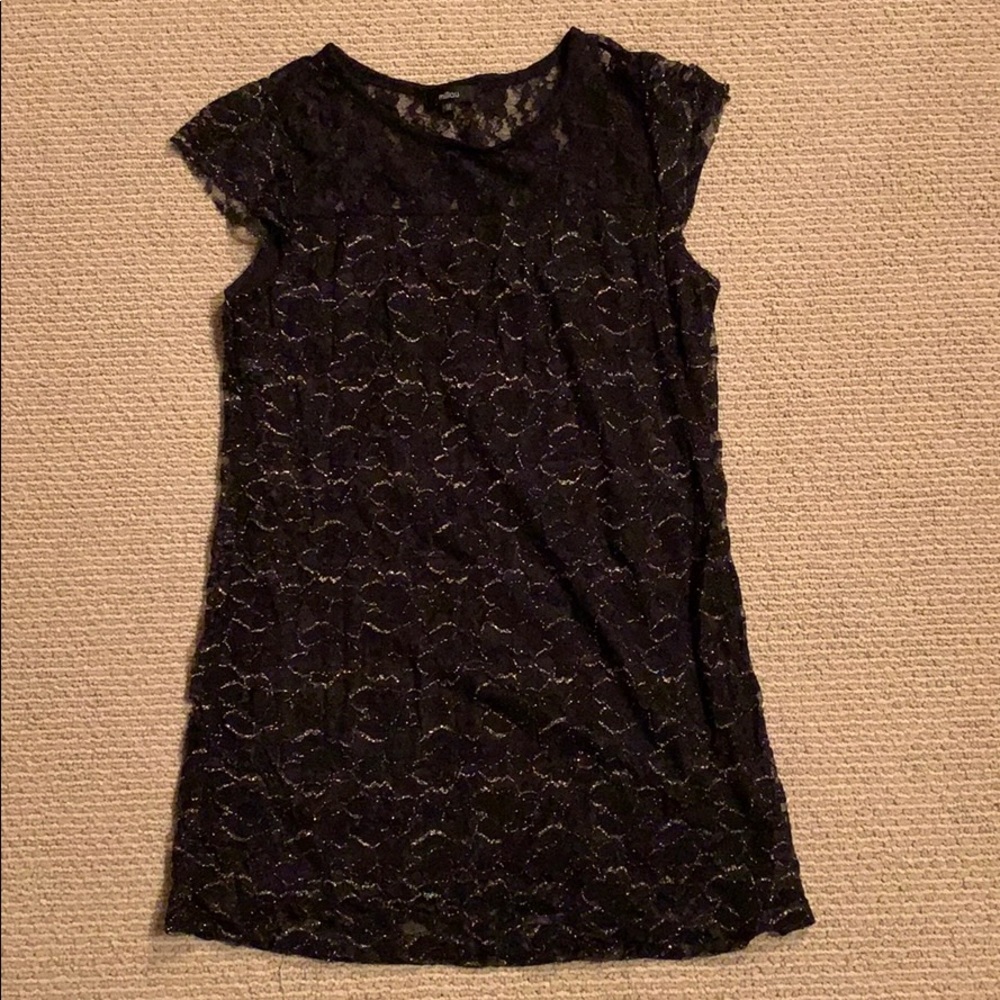 Black and Gold Lace Millau Dress